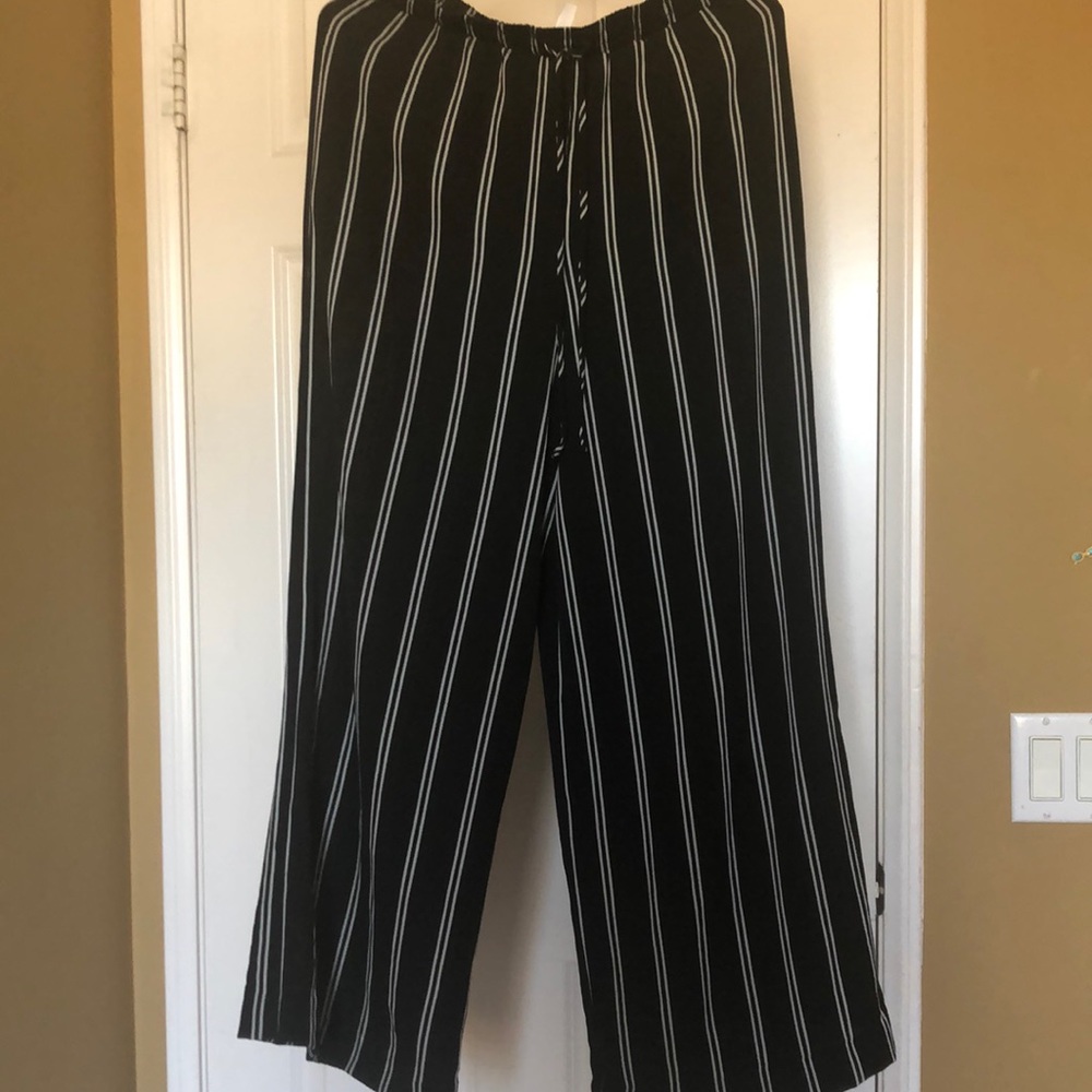 Daisy striped wide leg pants